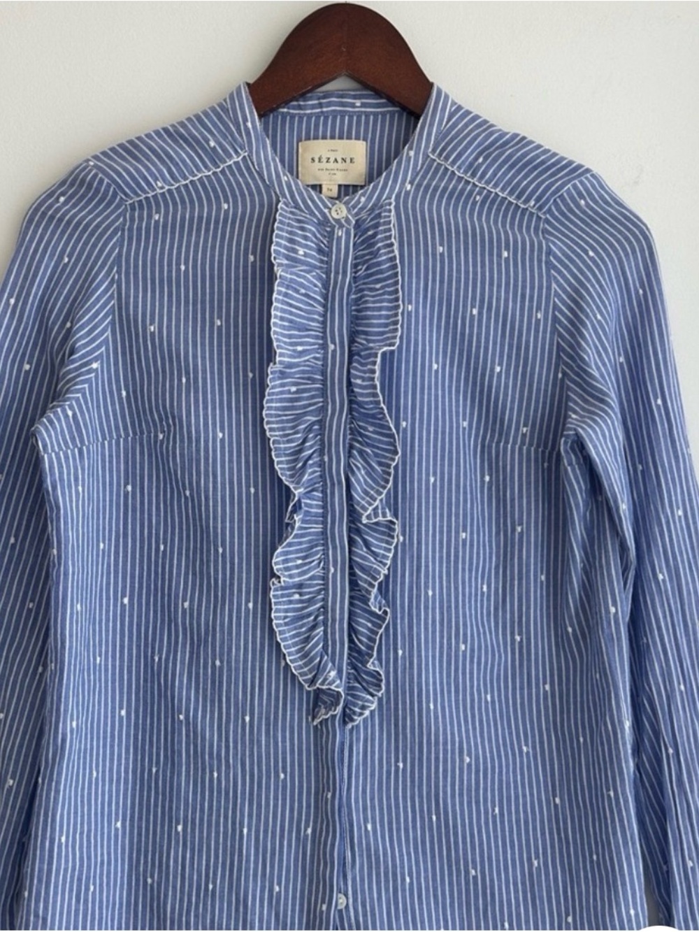 Sezane Ruffle Blouse 🩵 - Picture 2 of 6